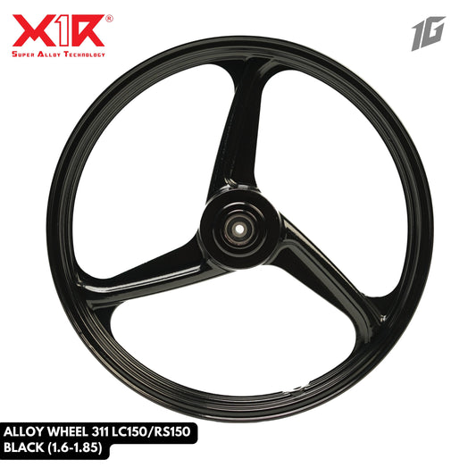 X1R ALLOY WHEEL 311 LC150/RS150 BLACK (1.6-1.85)
