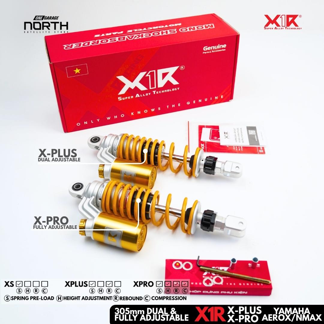 X1R X-PLUS & X-PRO MONO SHOCK ABSORBER 305MM DUAL & FULLY ADJUSTABLE FOR YAMAHA AEROX/NMAX
