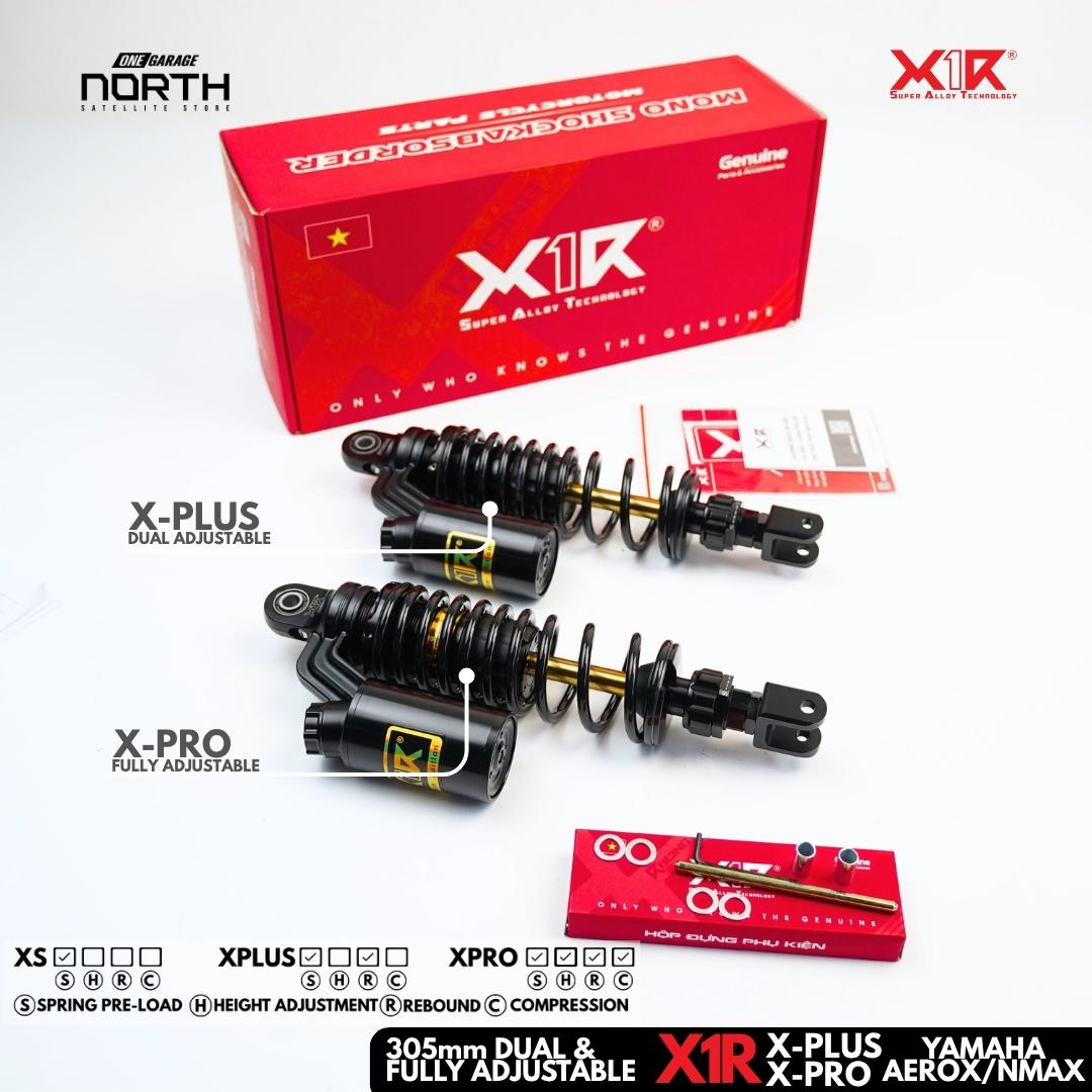 X1R X-PLUS & X-PRO MONO SHOCK ABSORBER 305MM DUAL & FULLY ADJUSTABLE FOR YAMAHA AEROX/NMAX