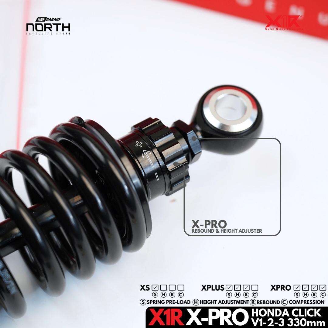 X1R X-PRO FULLY ADJUSTABLE MONO SHOCK ABSORBER FOR HONDA CLICK V-1,2,3 (330MM)