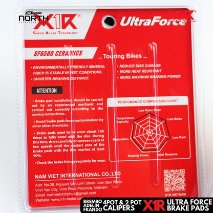 X1R ULTRA FORCE BRAKE PADS FOR  2-pot AND 4-pot (Touring Pads)