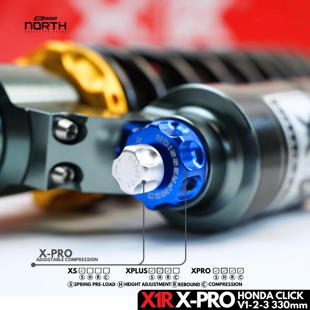 X1R X-PRO FULLY ADJUSTABLE MONO SHOCK ABSORBER FOR HONDA CLICK V-1,2,3 (330MM)