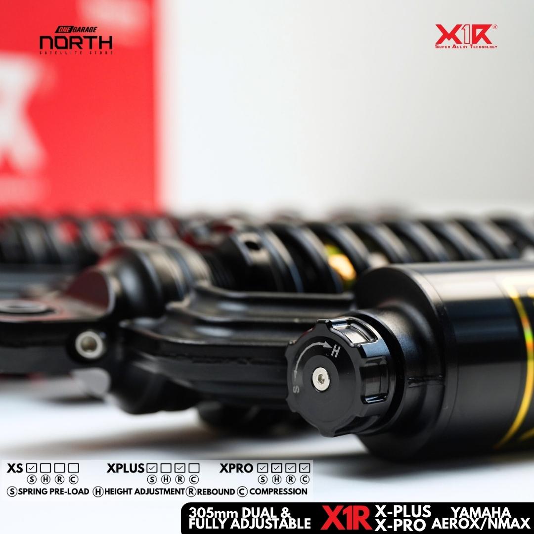 X1R X-PLUS & X-PRO MONO SHOCK ABSORBER 305MM DUAL & FULLY ADJUSTABLE FOR YAMAHA AEROX/NMAX