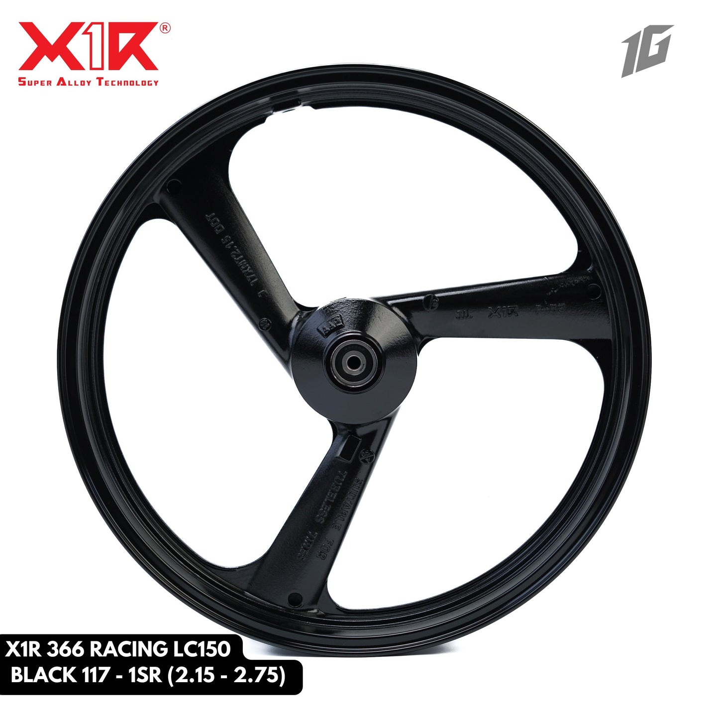 X1R ALLOY WHEEL 3 SPOKES LC150 RACING BLACK 117-1SR (2.15X17-2.75X17)