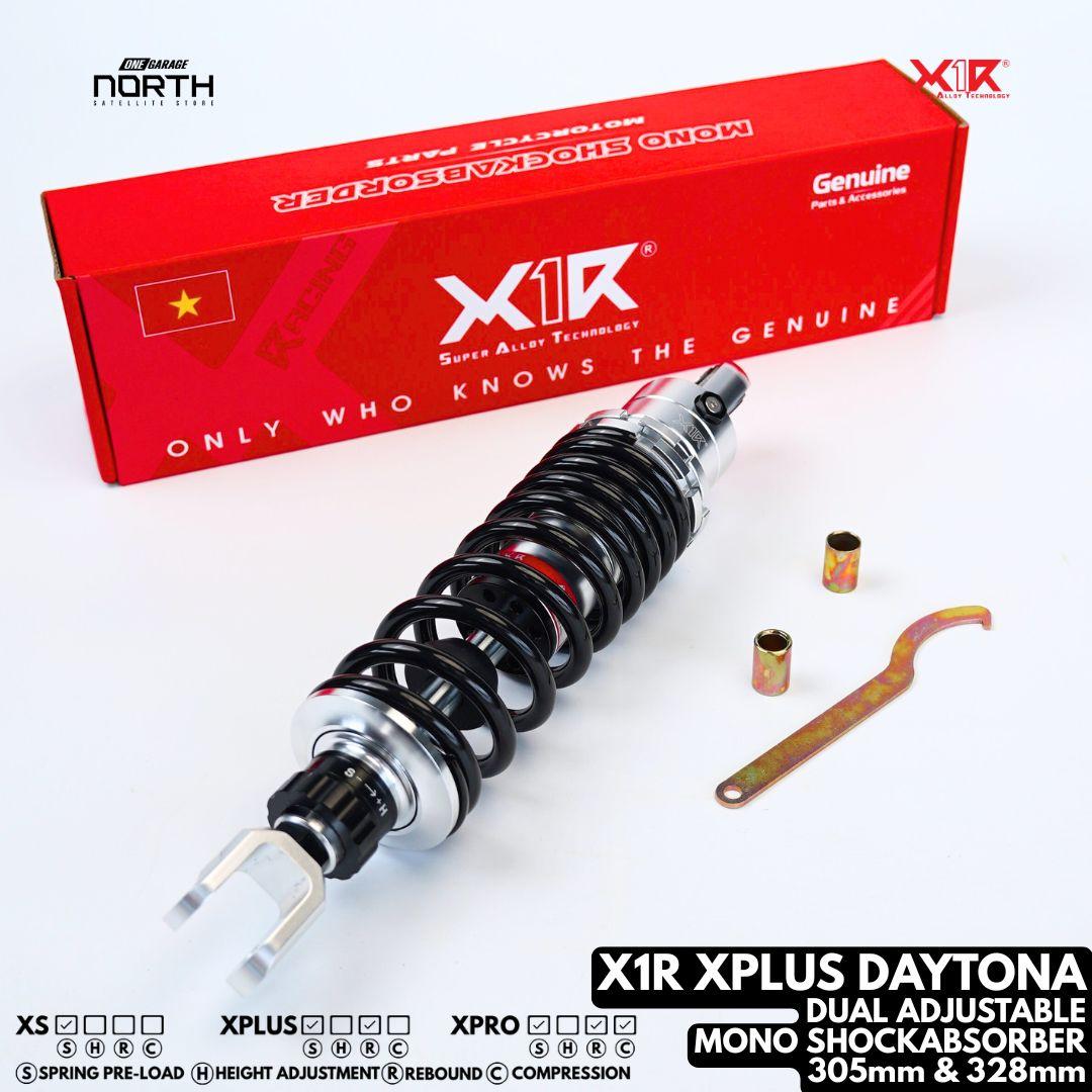 X1R XPLUS DAYTONA DUAL ADJUSTABLE MONOSHOCK ABSORBER SPRING PRE-LOAD & REBOUND  305MM & 328MM